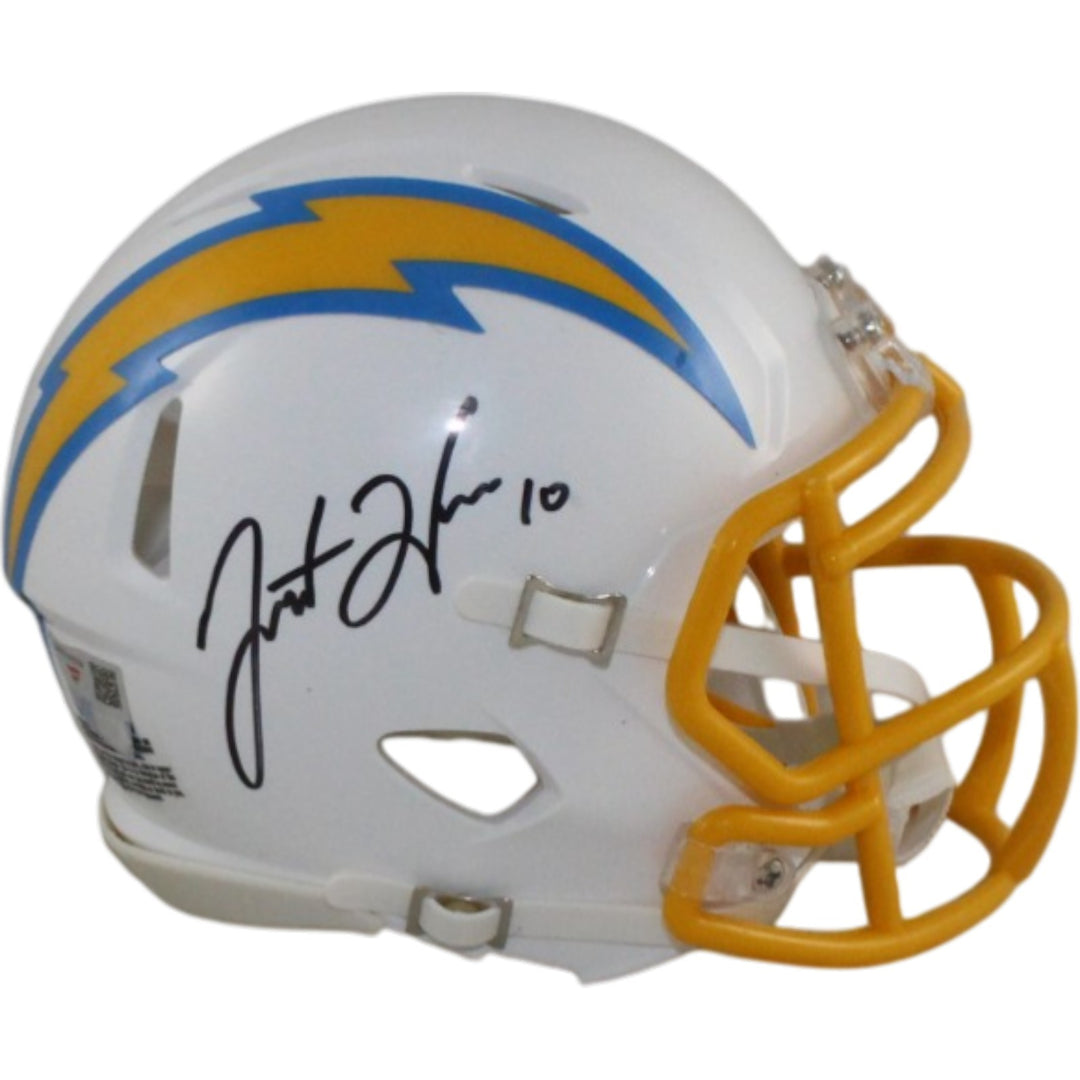 Justin Herbert Autographed Los Angeles Chargers Mini Helmet Fanatics 55217