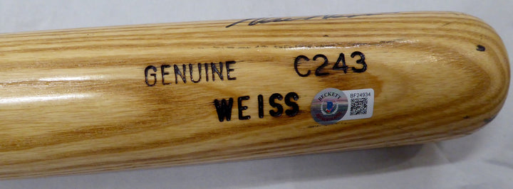 Walt Weiss Signed 1990 Game Issued L Slugger Bat Oakland A's Beckett #BF24934