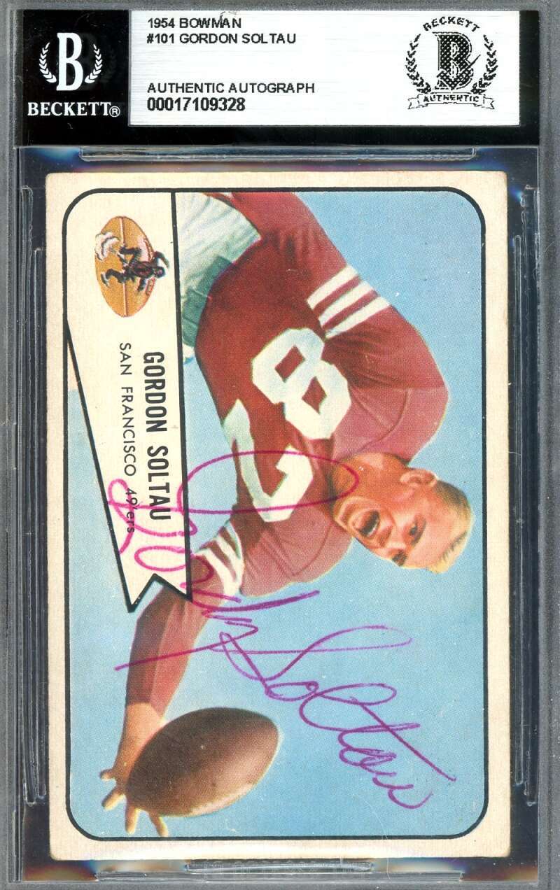 Gordon Soltau Beckett BAS Signed 1954 Bowman Autograph