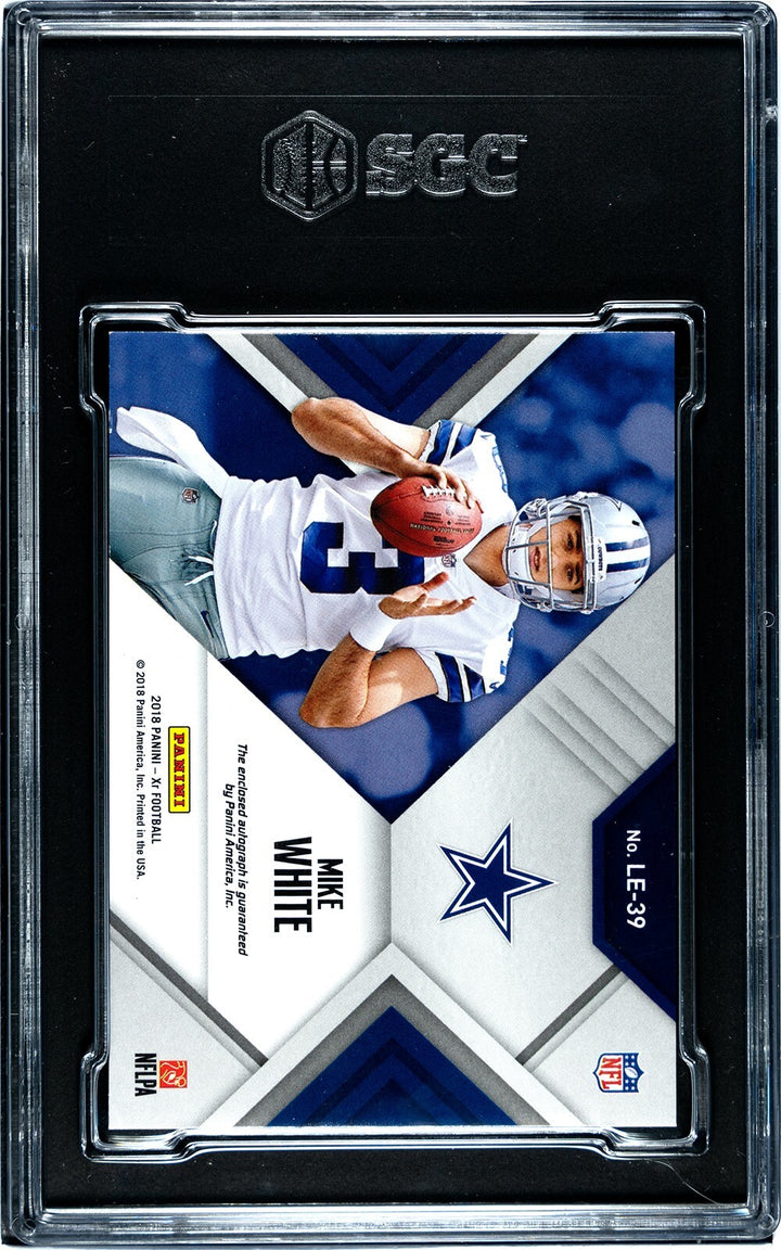 Mike White signed 2018 Panini XR Luminous RC Card  /49-SGC Graded 9 Mint/10 Auto