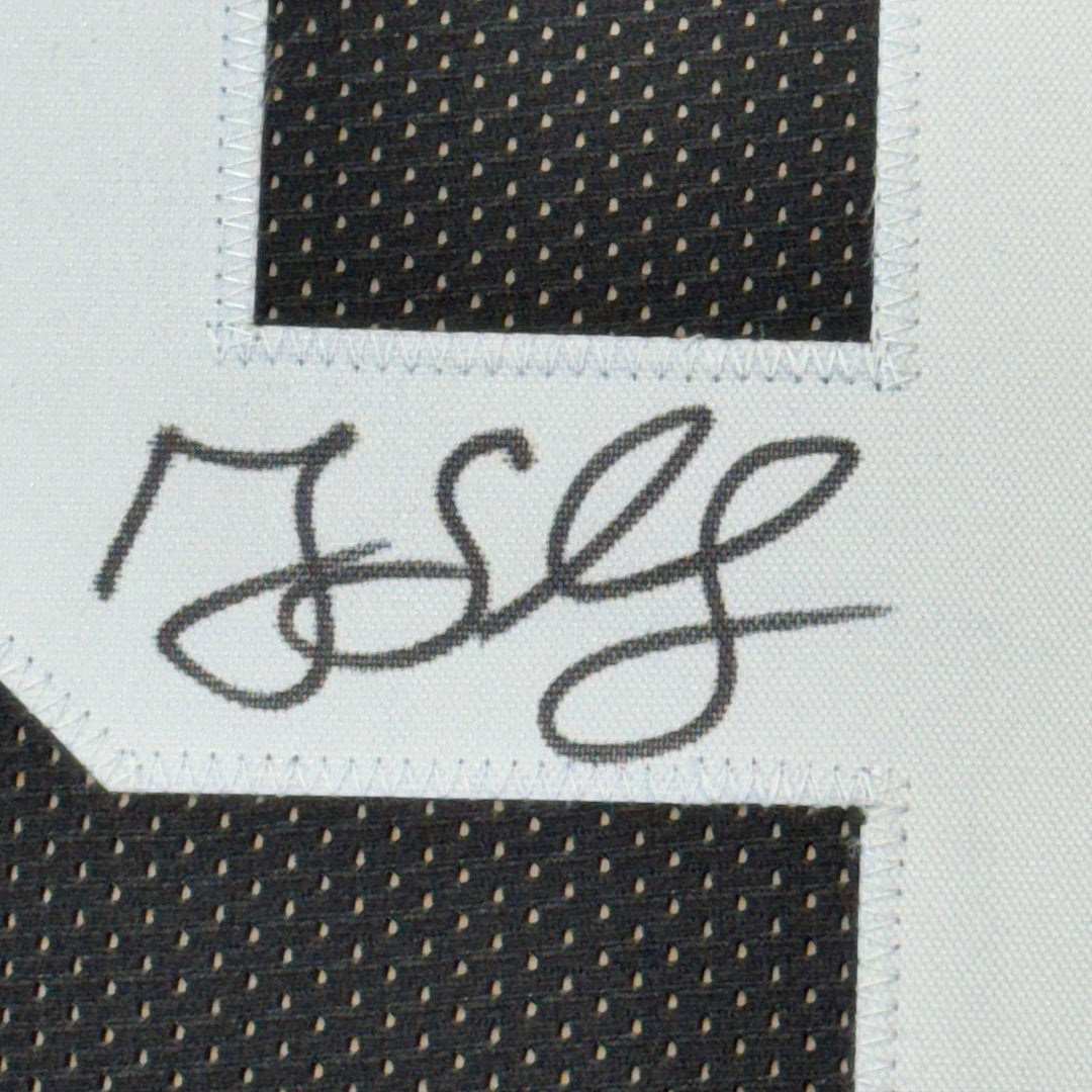 Framed Autographed/Signed Greg Lloyd 35x39 Pittsburgh Black Jersey Beckett COA