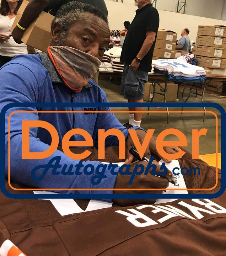 Earnest Byner Autographed/Signed Pro Style Brown XL Jersey Beckett 35501