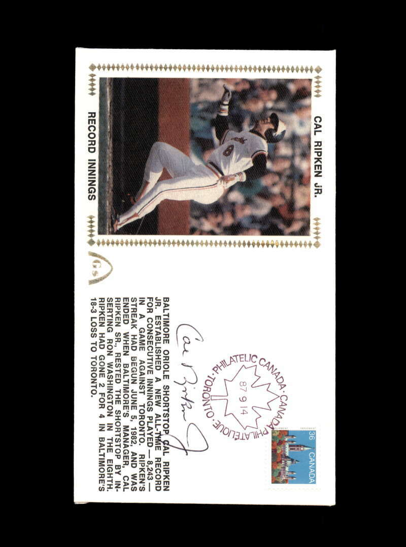 Cal Ripken Jr PSA DNA Coa Hand Signed 1987 FDC Cache Autograph