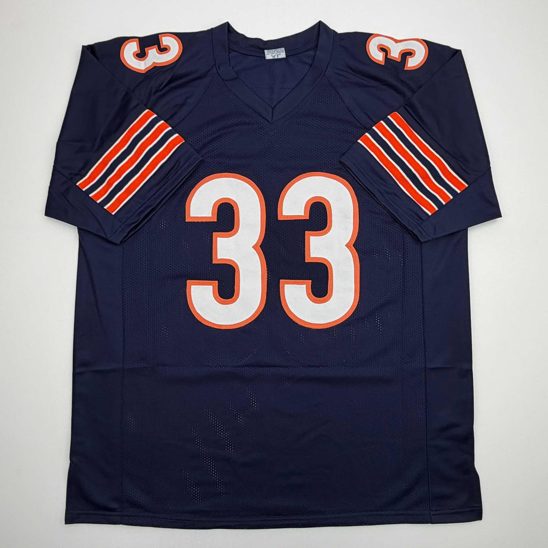 Autographed/Signed Charles Tillman Peanut Chicago Blue Football Jersey Beckett B