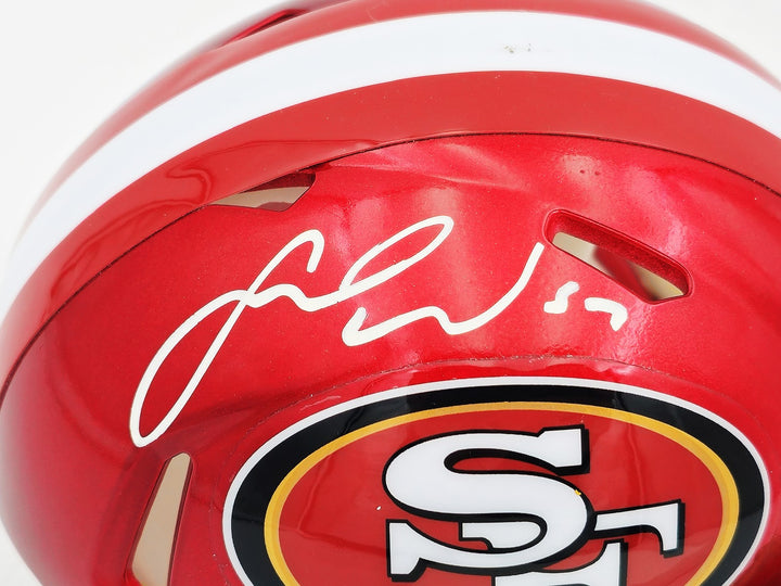 Fred Warner Signed 49ers Flash Red Speed Mini Helmet Beckett Witness