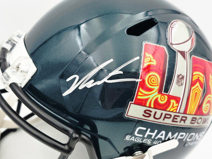 Jalen Carter Signed Eagles SB LIX Champions Full Size Replica Helmet JSA