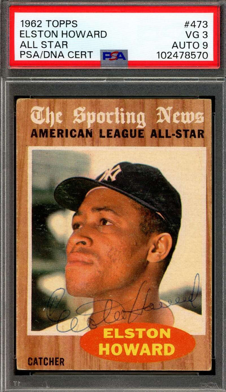 Elston Howard Mint 9 PSA DNA Signed 1962 Topps All Star Autograph