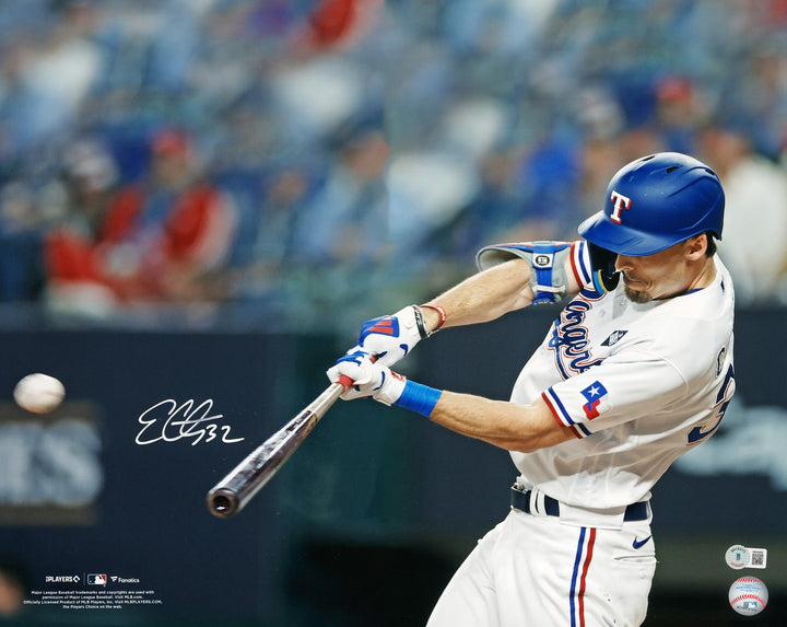 Evan Carter Signed 16x20 Photo Texas Rangers Beckett BAS Witness