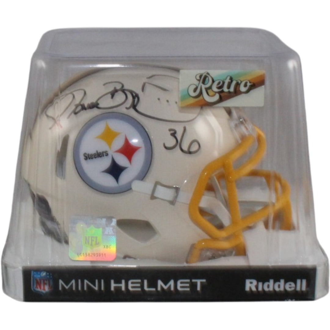 Jerome Bettis Signed Pittsburgh Steelers Retro Mini Helmet Beckett WIT 57539