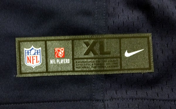 Seattle Seahawks Russell Wilson Signed Blue Nike Twill Jersey Size XL RW Holo