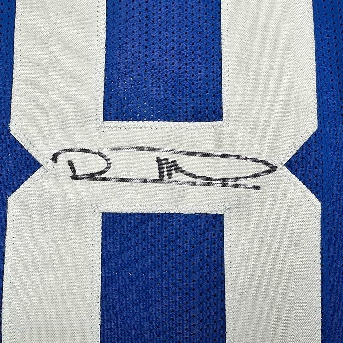 Framed Signed Robert Mathis 35x39 Indianapolis Blue Jersey JSA COA
