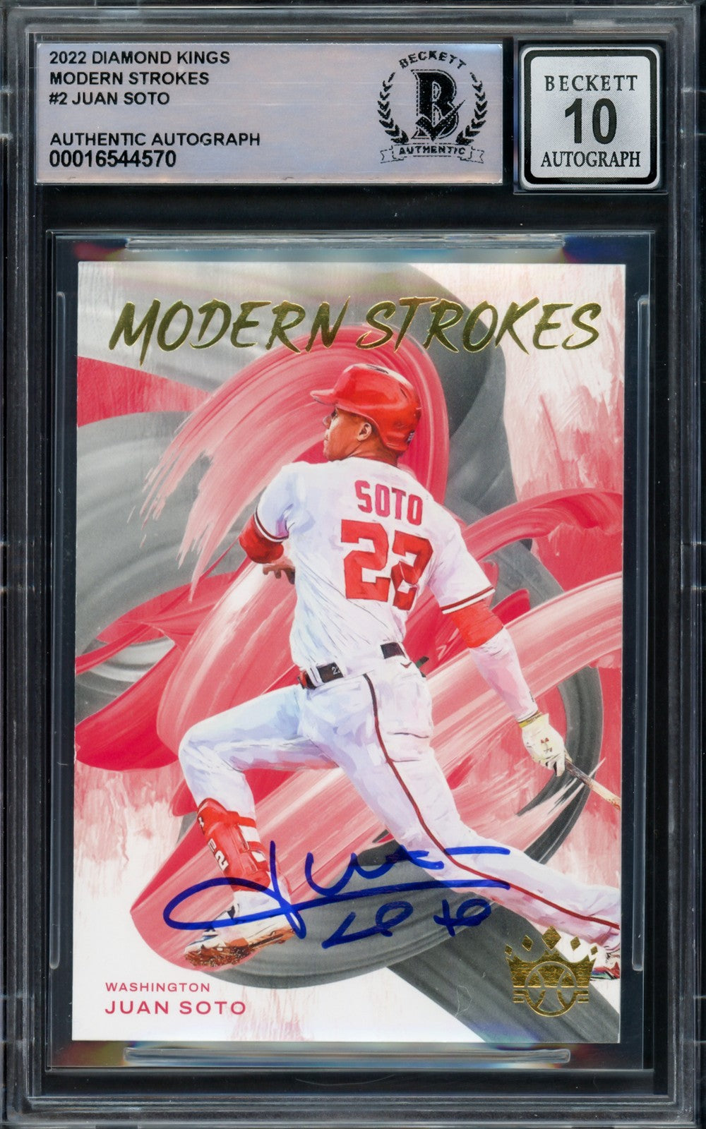 Juan Soto Signed 2022 Diamond Kings Modern Stokes Card MS-2 Mets Sig 10 Beckett