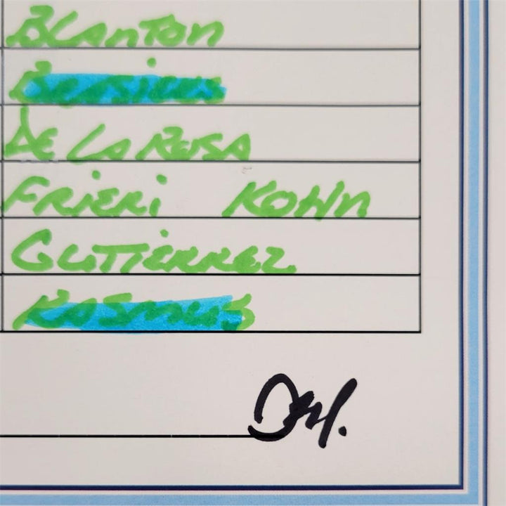 Rays @ Angels 9/2/2013 Game Used signed Lineup Card Aybar Zobrist Green HRs~ MLB