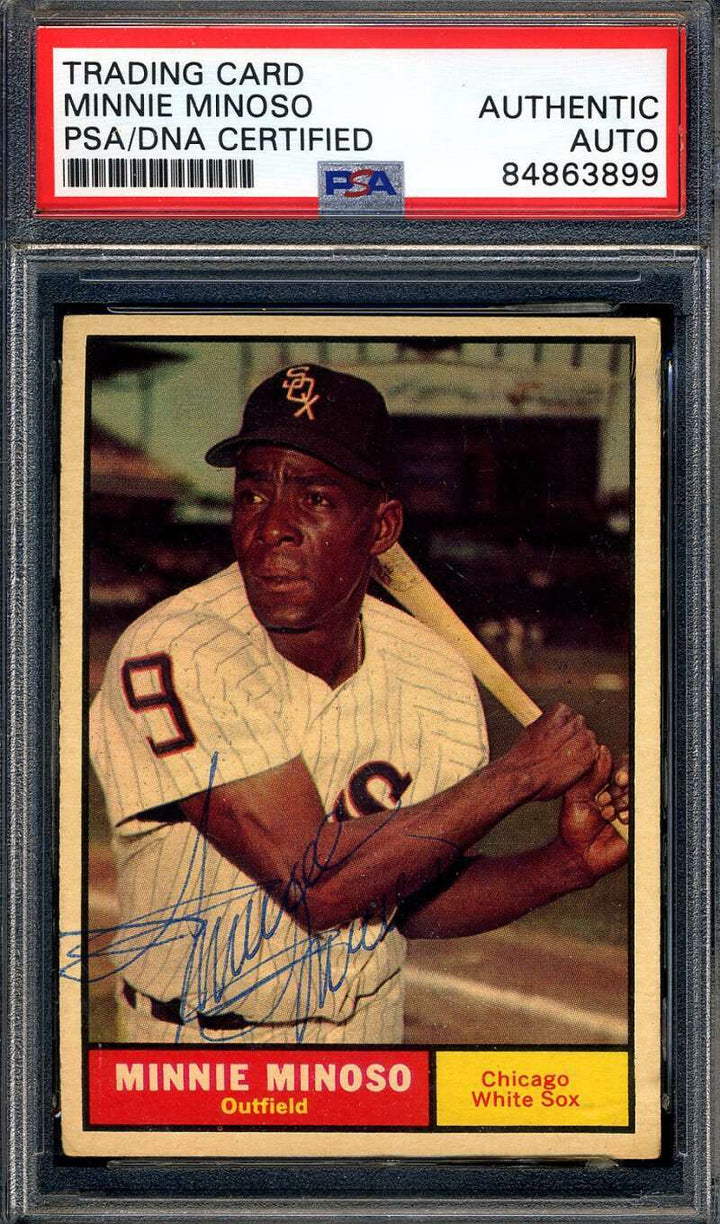 Minnie Minoso PSA DNA Signed 1961 Topps Autograph