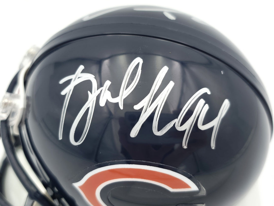 Brian Urlacher & Dan Hampton Signed Bears Blue Mini Helmet Beckett Witness