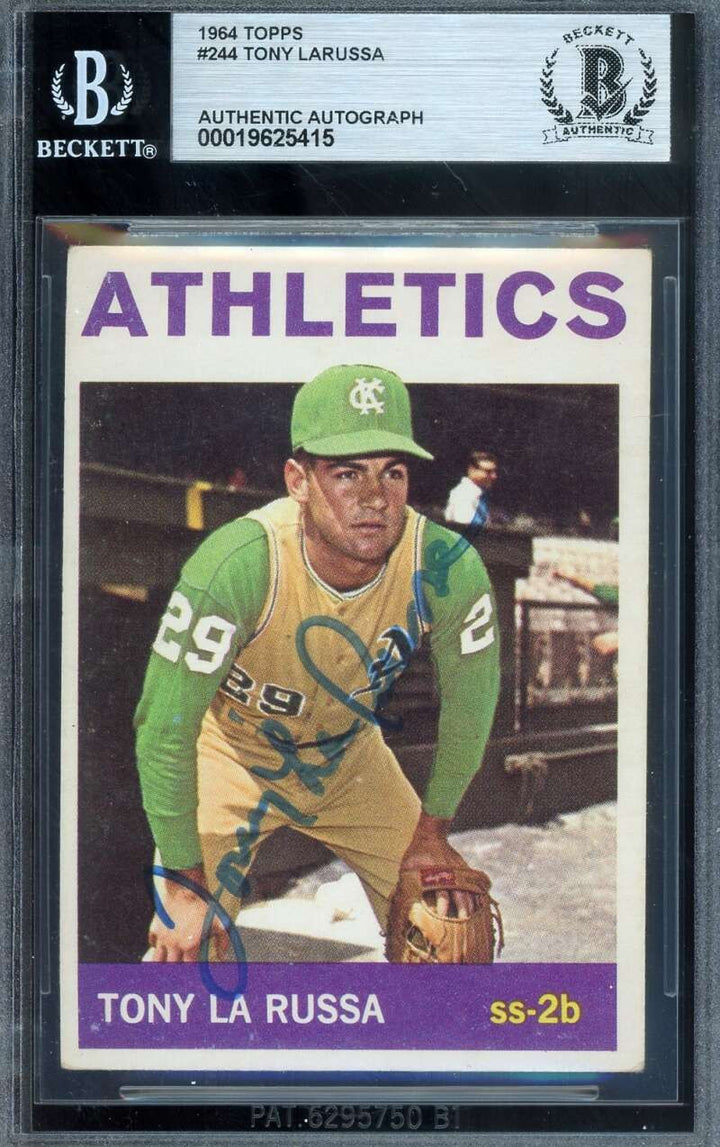Tony LaRussa Beckett BAS Vintage Signed 1964 Topps Rookie Autograph