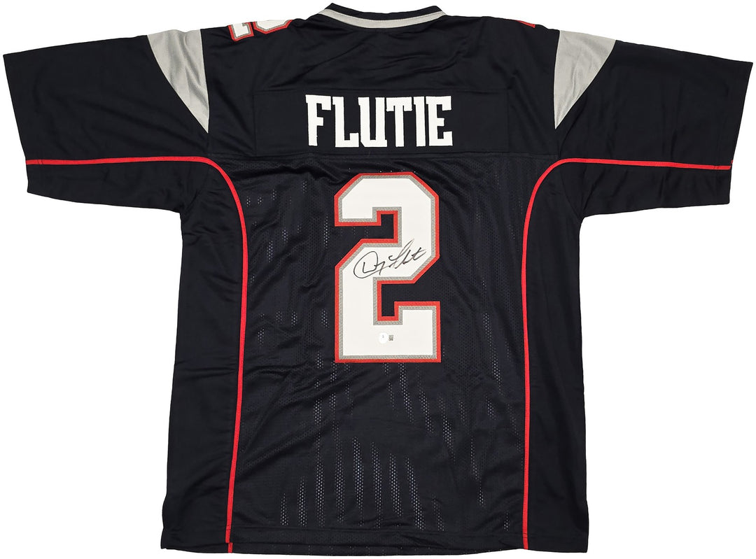 New England Patriots Doug Flutie Signed Blue Jersey Beckett Witness
