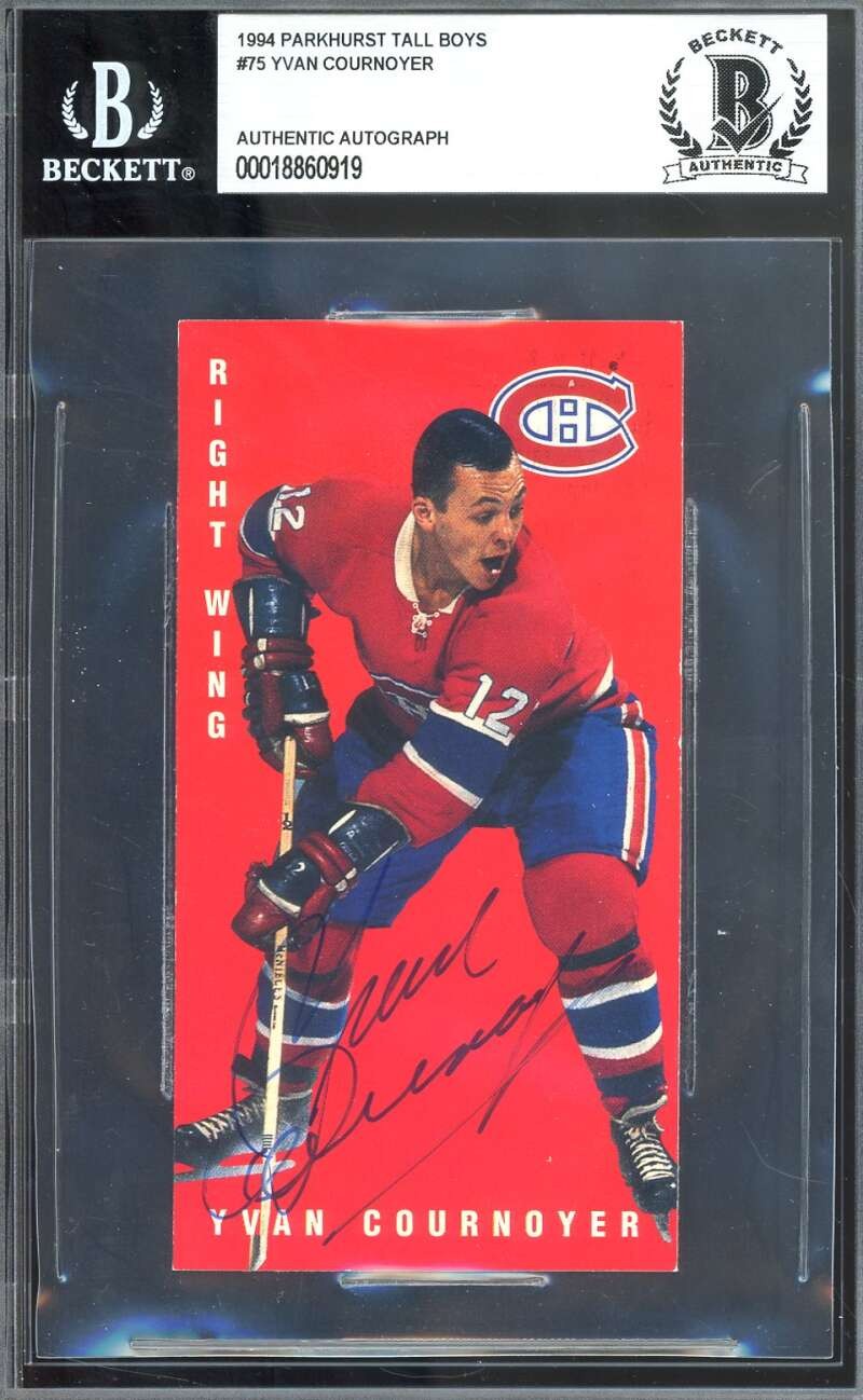 Yvan Cournoyer Beckett BAS Signed 1994 Parkhurst Tall Boys Autograph