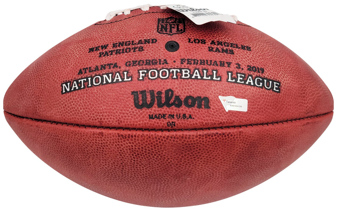 Tom Brady Auto Official NFL Leather Super Bowl LIII Logo Football Fanatics Holo