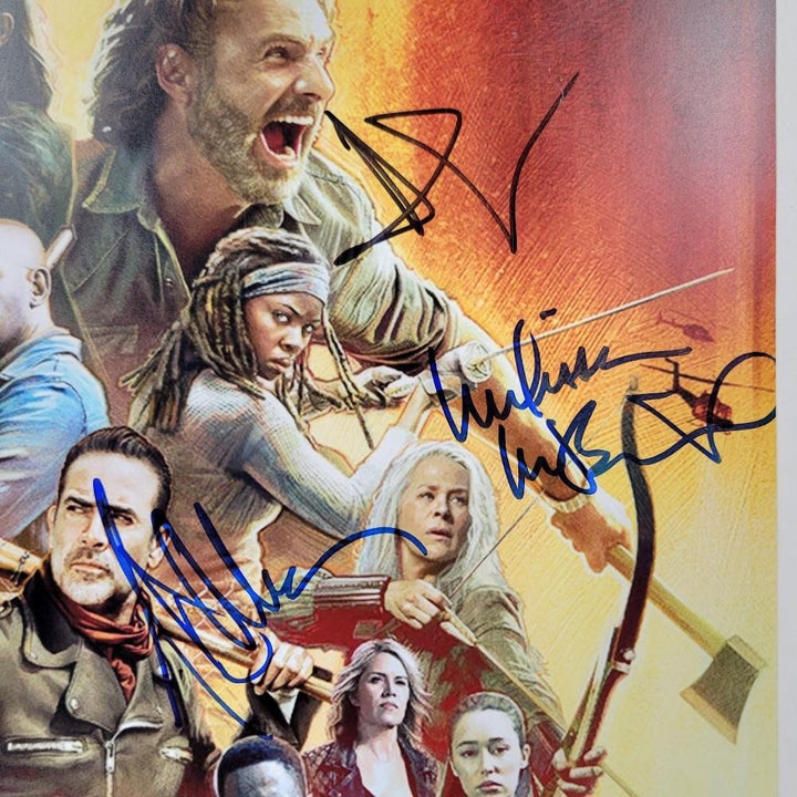 Walking Dead cast (3) signed 12x12 photo Lincoln Morgan McBride auto Beckett BAS