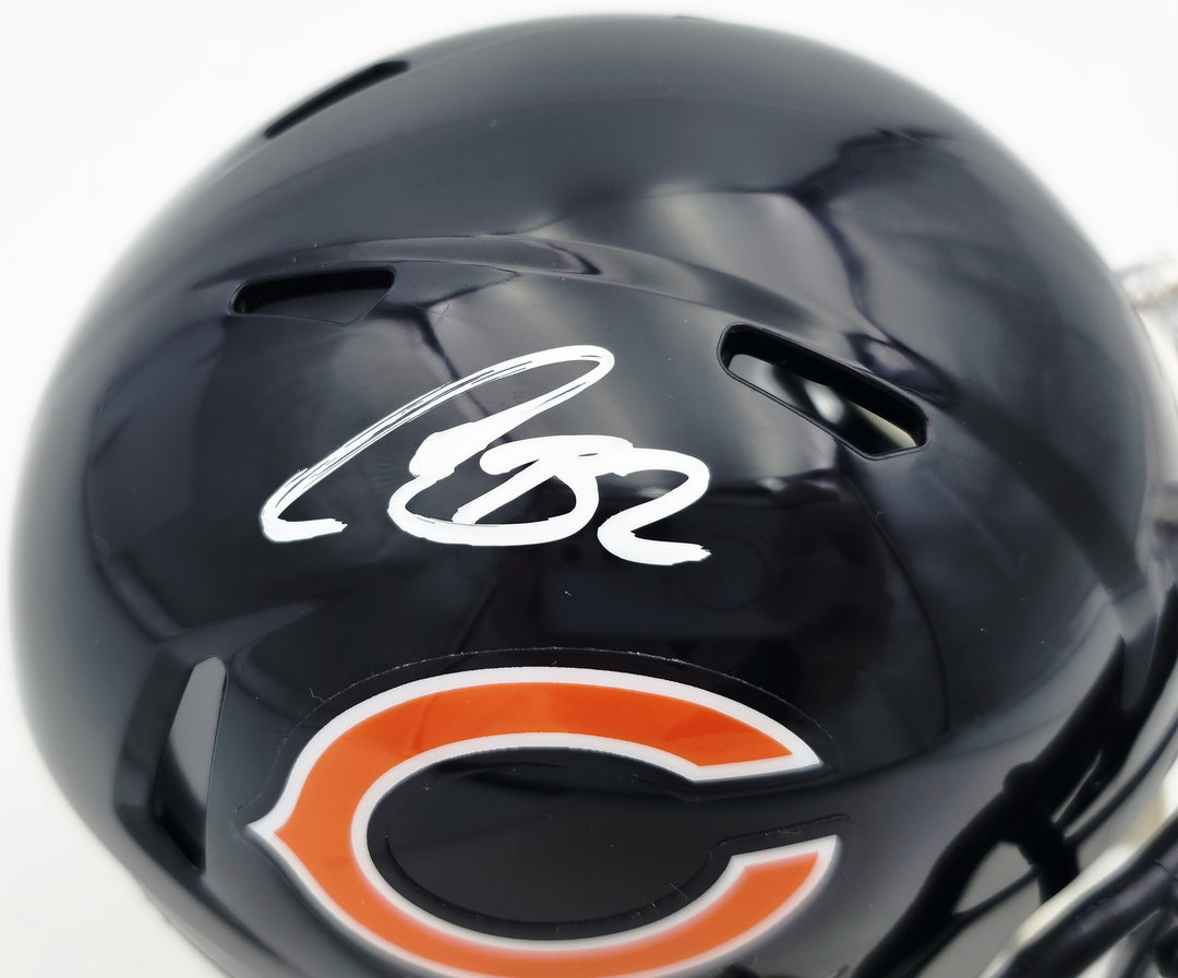 Coby Bryant Signed Chicago Bears Blue Speed Mini Helmet Beckett Witness