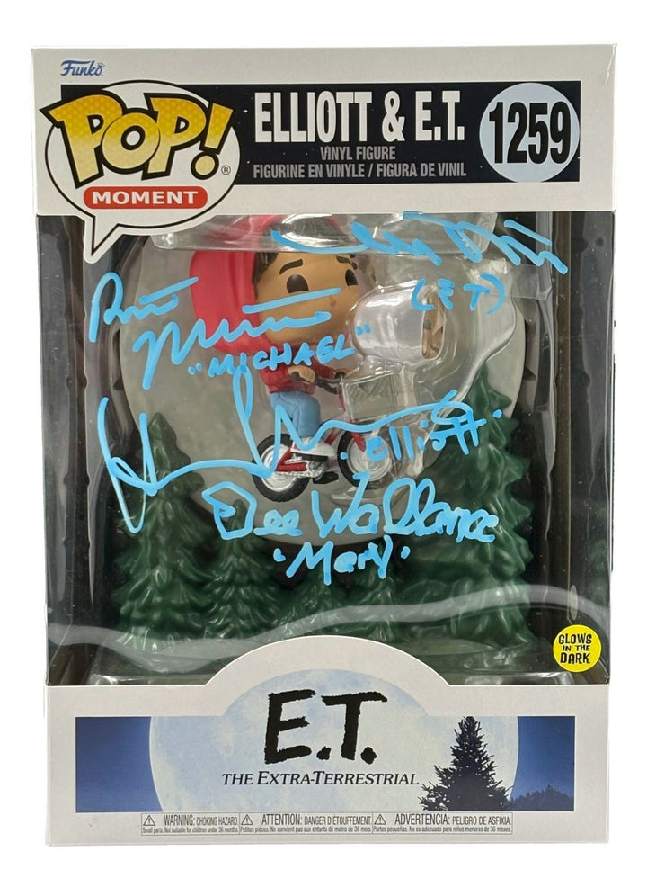 ET Cast (4) Signed ET Jumbo Funko Pop #1259 Henry Thomas De Merritt & More JSA