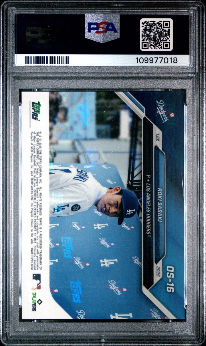 Graded 2024 Topps Now Roki Sasaki #OS16 Offseason Rookie RC Baseball Card PSA 10