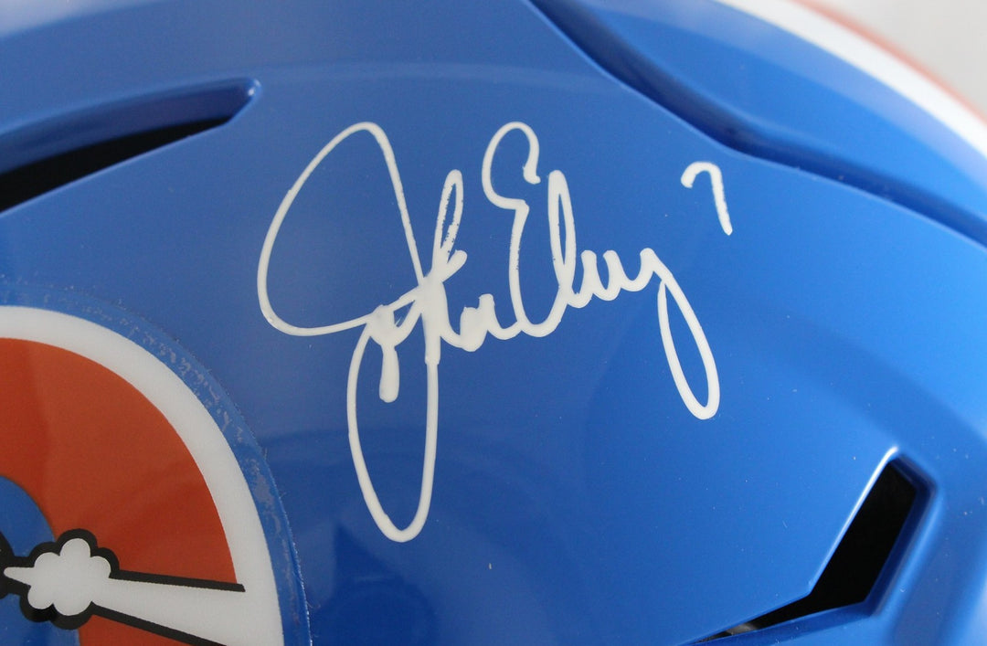 John Elway Autographed Denver Broncos SpeedFlex TB Helmet Beckett Witness 55374