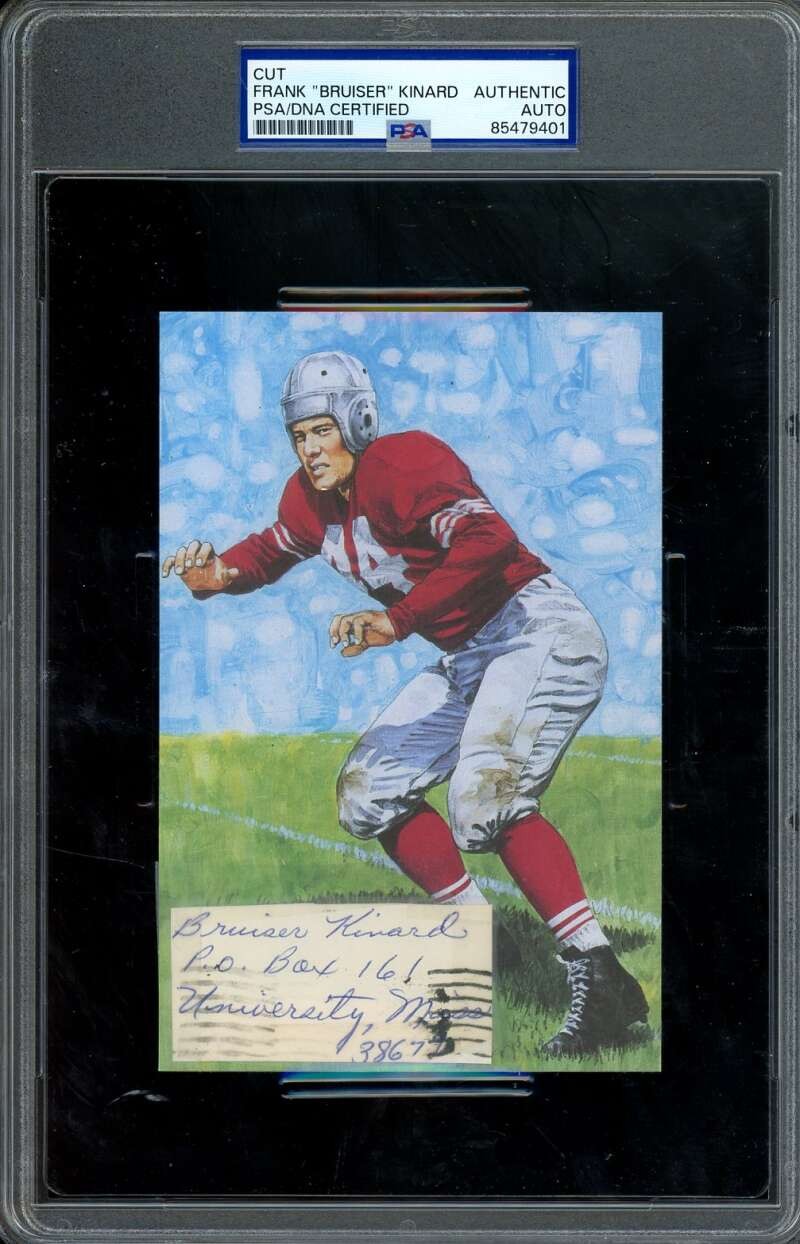 Frank Bruiser Kinard PSA DNA Signed Goal Line Art Card Cut GLAC Autograph