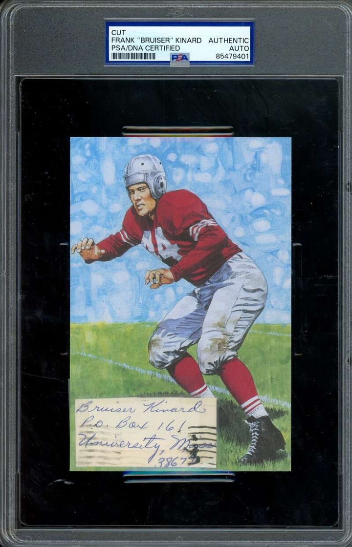 Frank Bruiser Kinard PSA DNA Signed Goal Line Art Card Cut GLAC Autograph