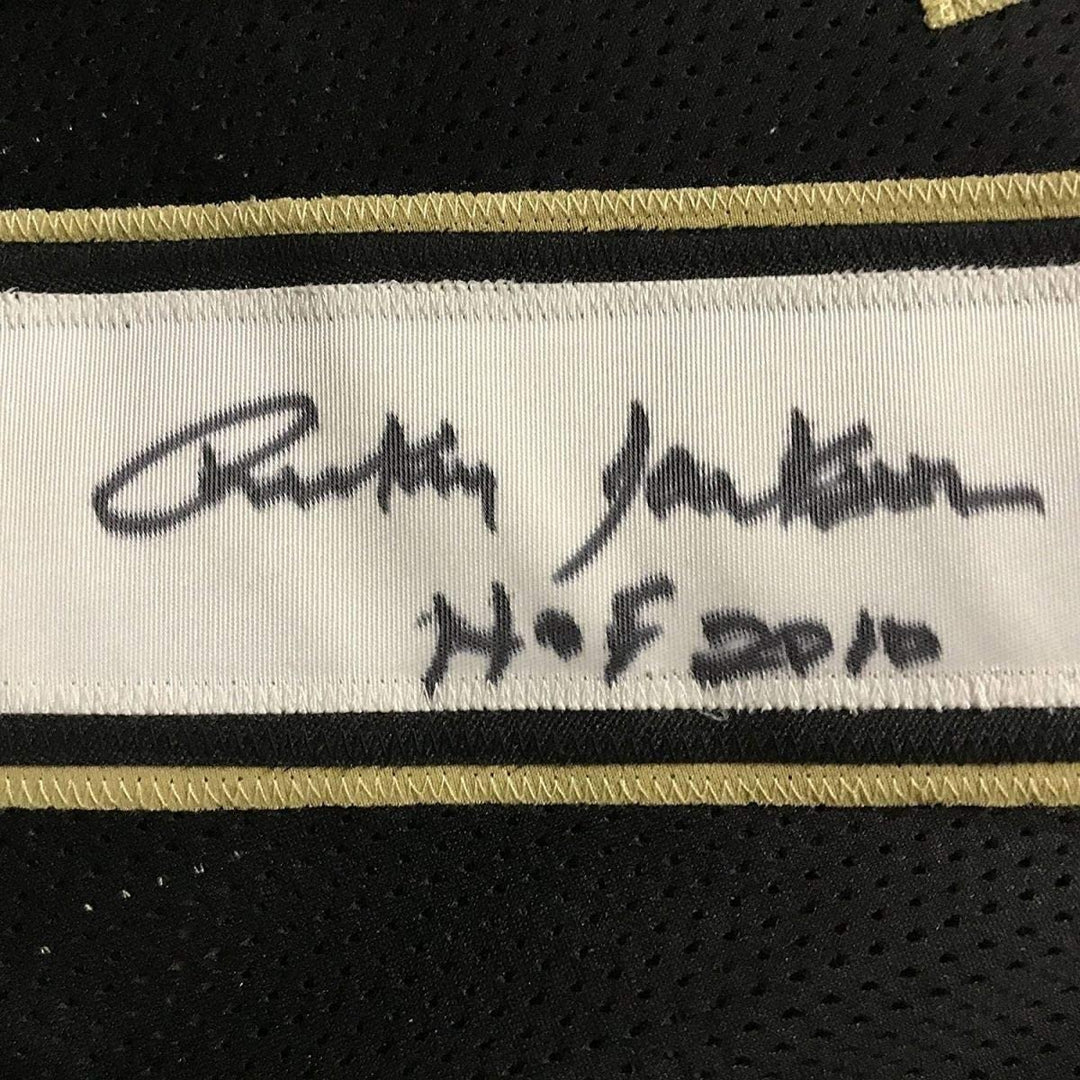 Framed Signed Rickey Jackson 35x39 New Orleans Saints Black Jersey JSA COA