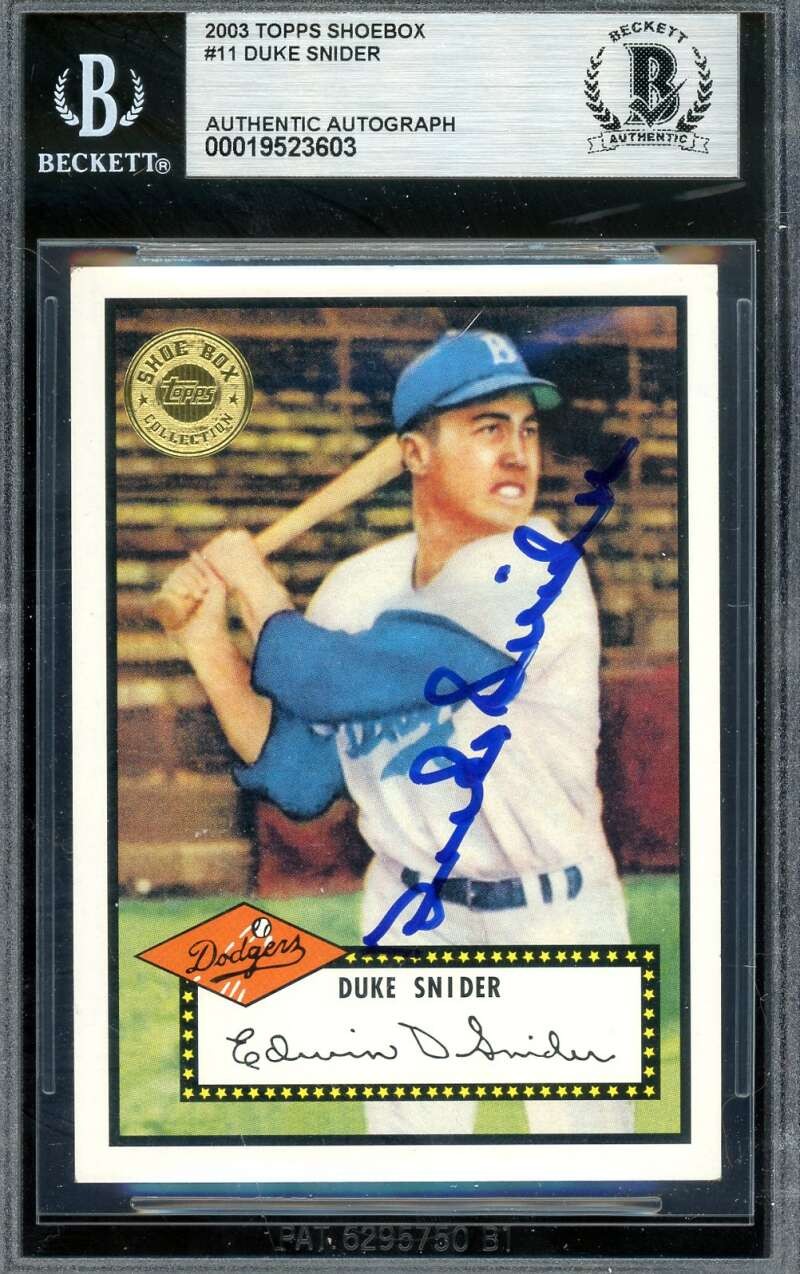 Duke Snider Beckett BAS Signed 2003 Topps Shoebox 1952 Autograph