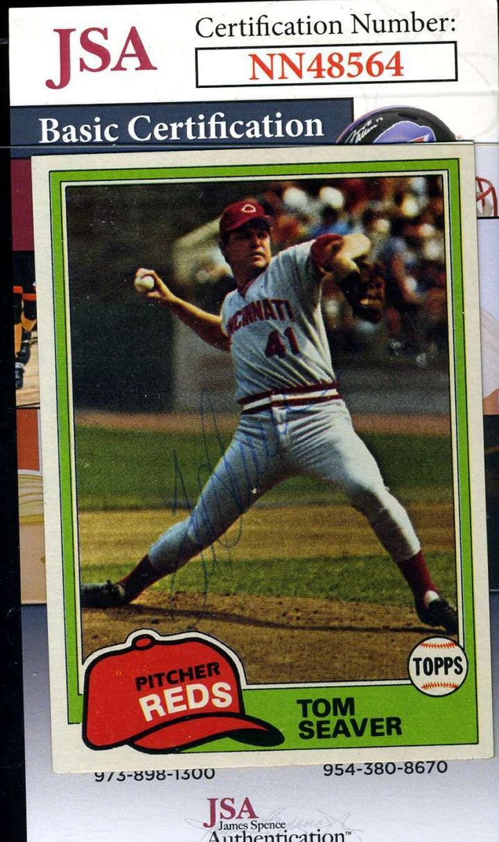 Tom Seaver JSA Coa Autograph 1981 Topps Hand Signed