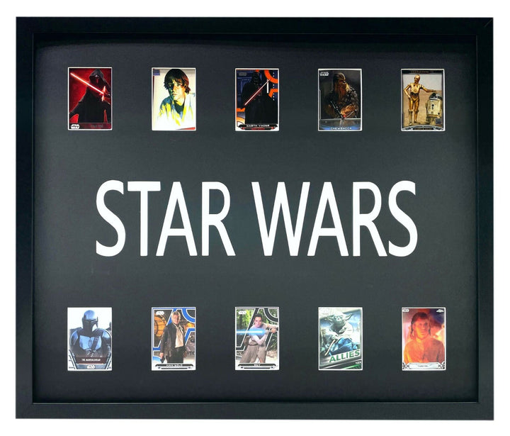 Star Wars Framed 10 Trading Card Collage Lot Skywalker Han Solo Vader Leia Yoda