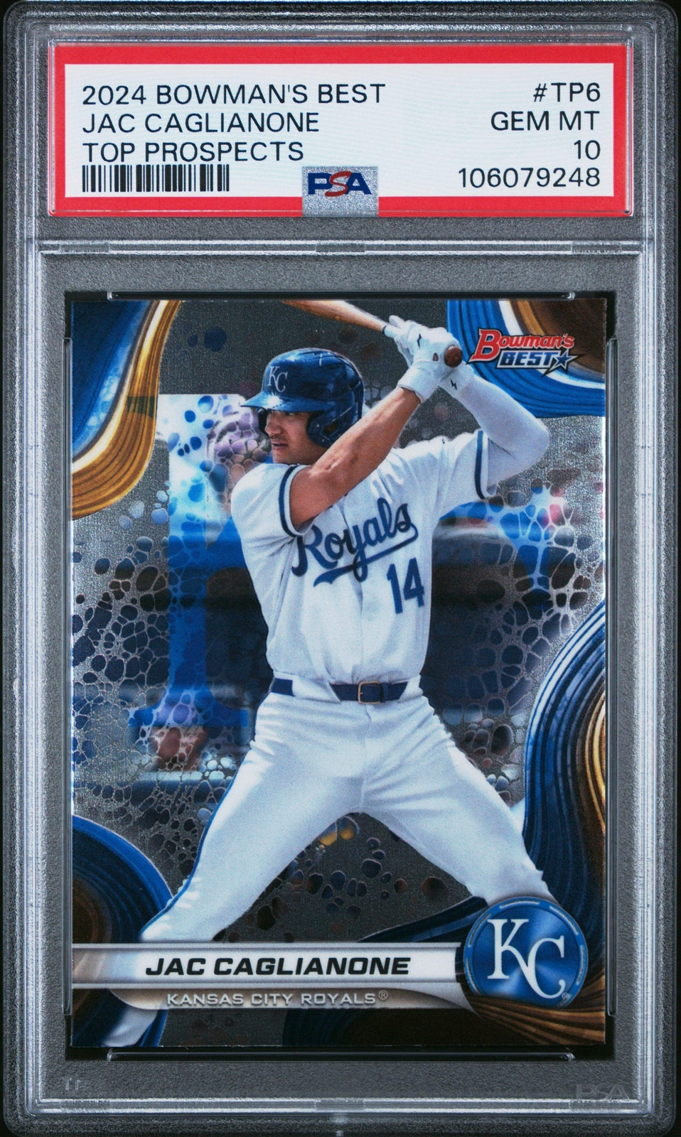 Graded 2024 Topps Bowmans Best Jac Caglianone #TP6 Rookie Baseball Card PSA 10