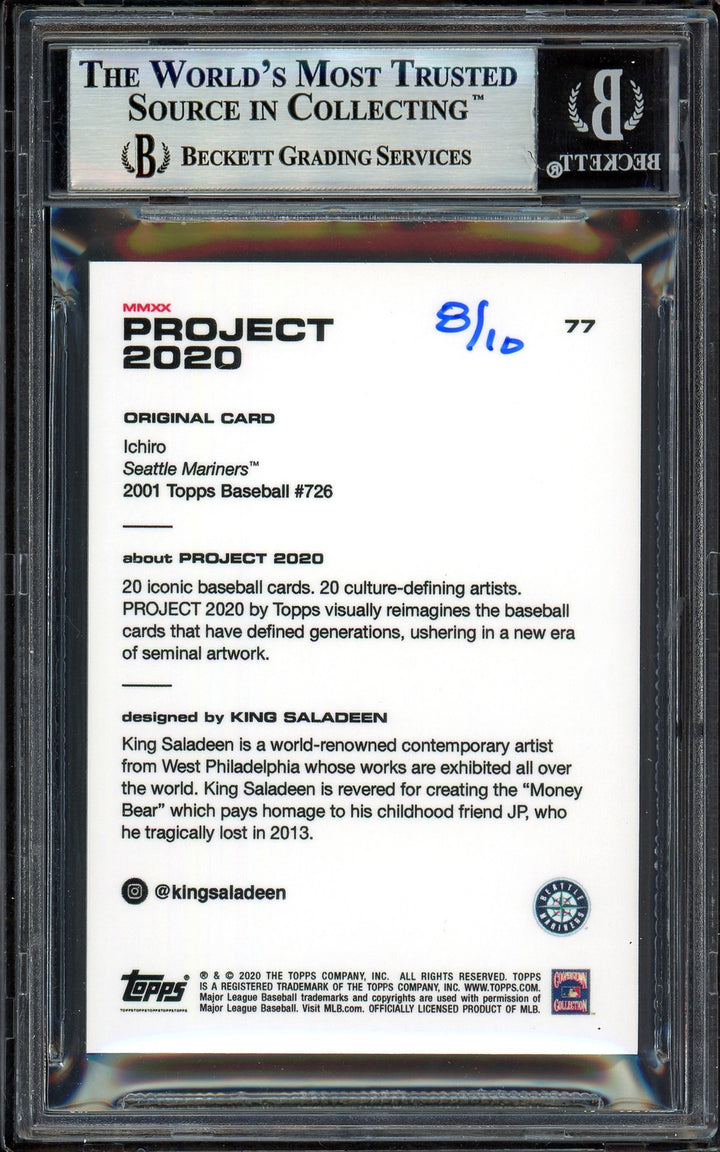 Ichiro Suzuki Auto Topps Project 2020 King Saladeen Card 77 Mariners /10 BAS
