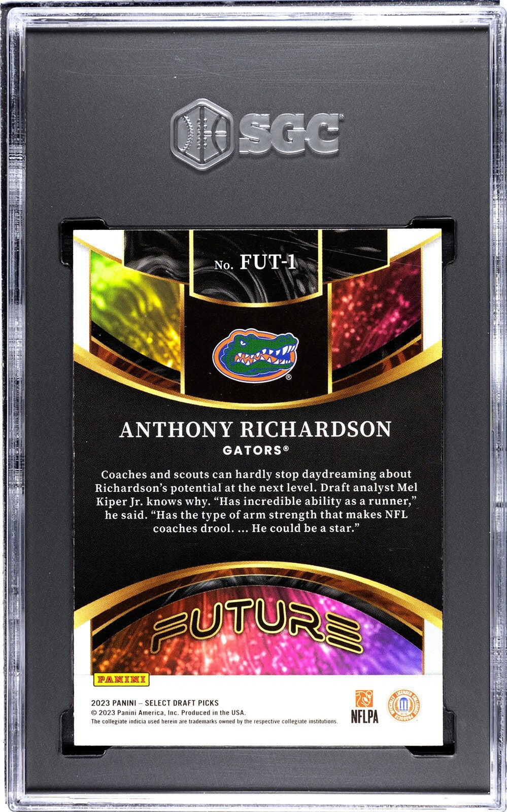 Anthony Richardson 2023 Panini Select DP Future RC  #FUT-1 -SGC Graded 10 Gem MT