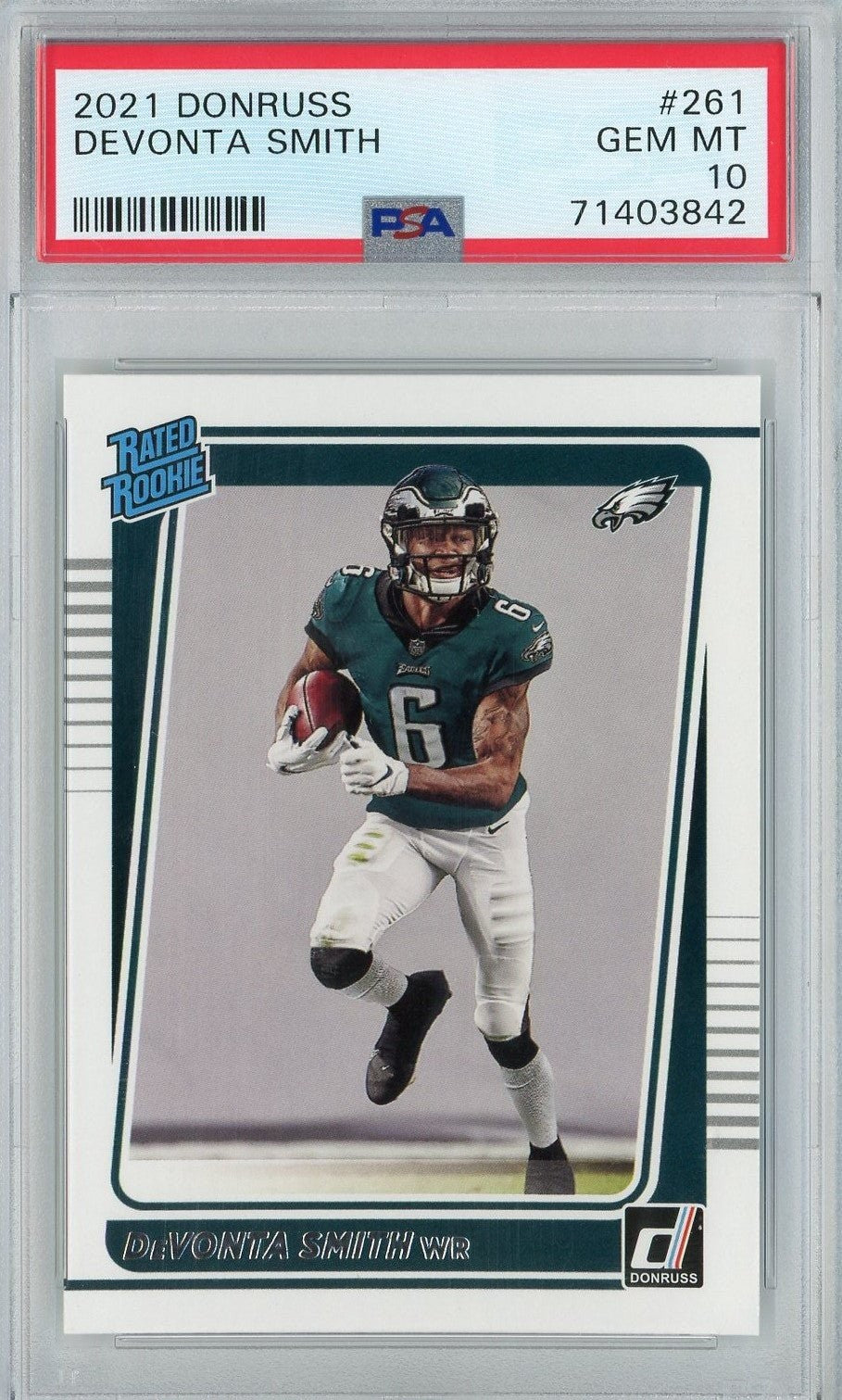 Graded 2021 Panini Donruss DeVonta Smith #261 Rookie RC Card PSA 10 Gem