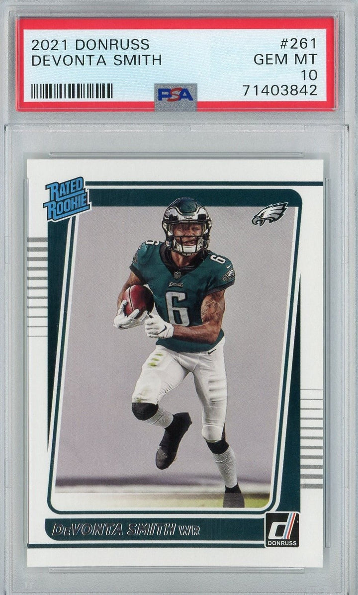 Graded 2021 Panini Donruss DeVonta Smith #261 Rookie RC Card PSA 10 Gem