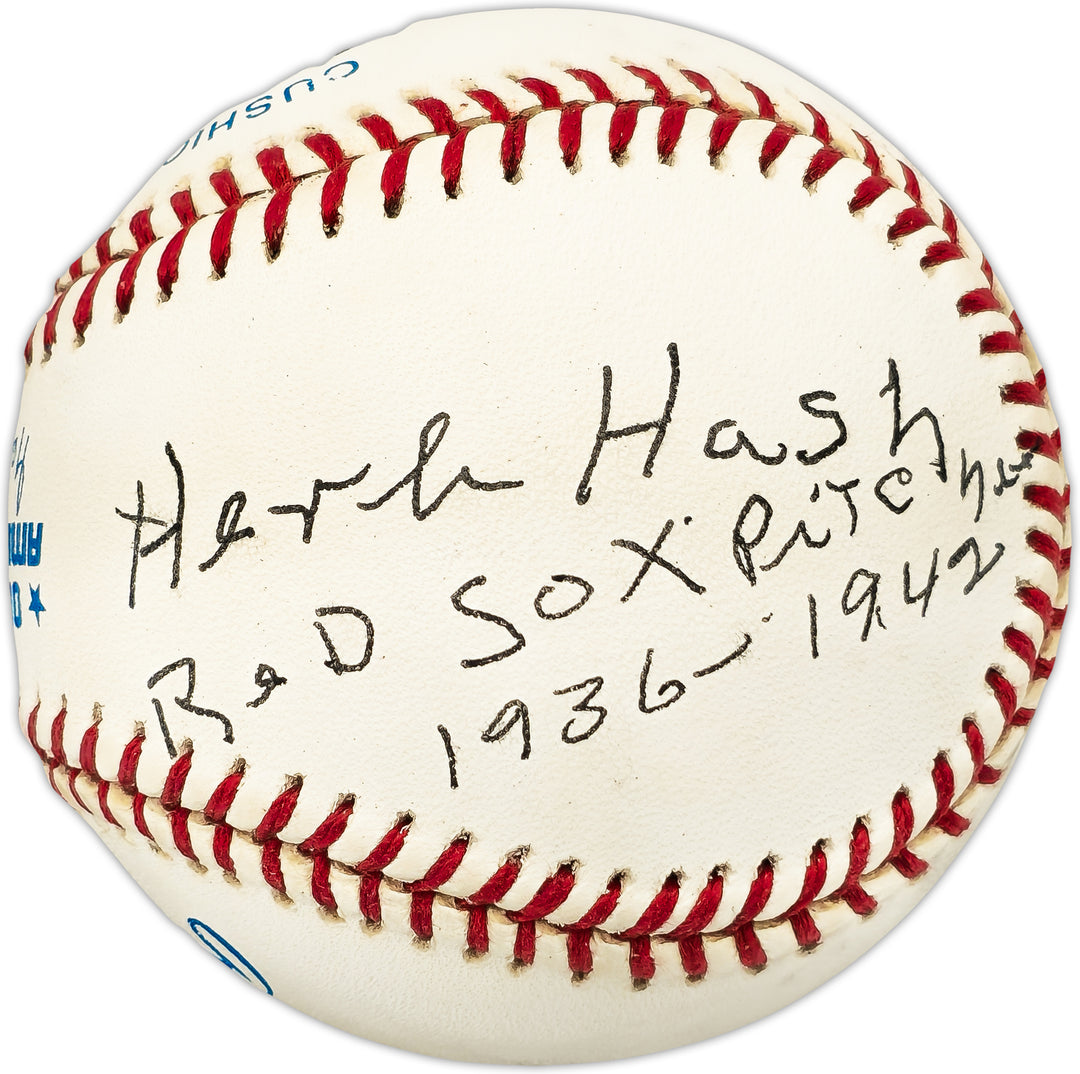 Herb Hash Autographed AL Baseball Red Sox Red Sox Pitcher Beckett BL93587