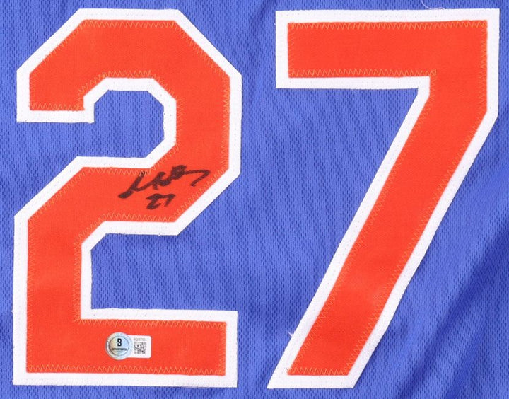 Mark Vientos New York Signed Blue Baseball Jersey BAS