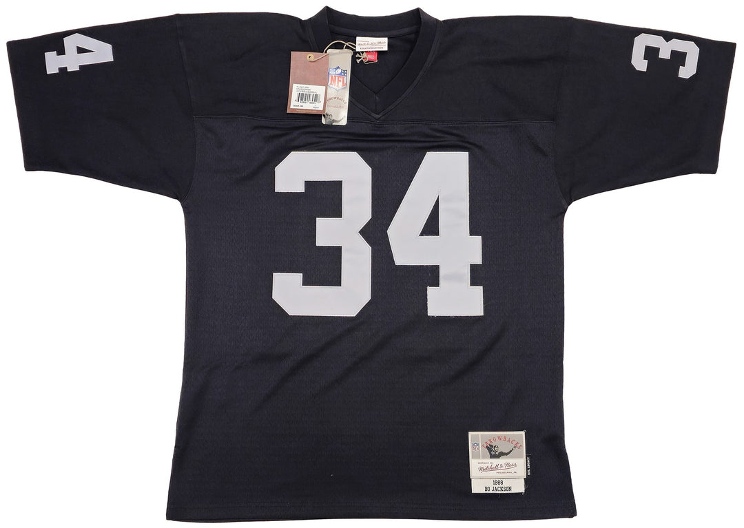 Raiders Bo Jackson Auto Black Authentic Mitchell Ness Throwback Jersey Sz L BAS