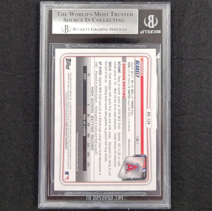 Werner Blakely signed 2020 Bowman Draft 1st RC rookie card Beckett BAS Autograph