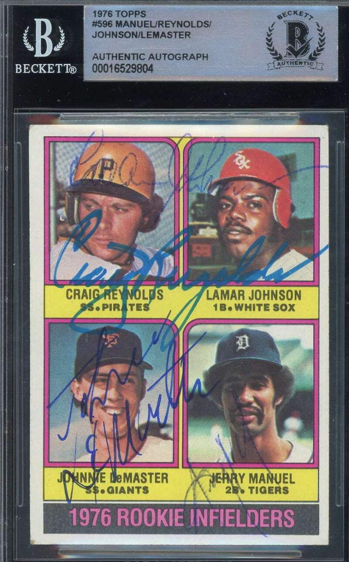 Manuel Reynolds Johnson LeMaster Beckett BAS Signed 1976 Topps Rookie Autograph