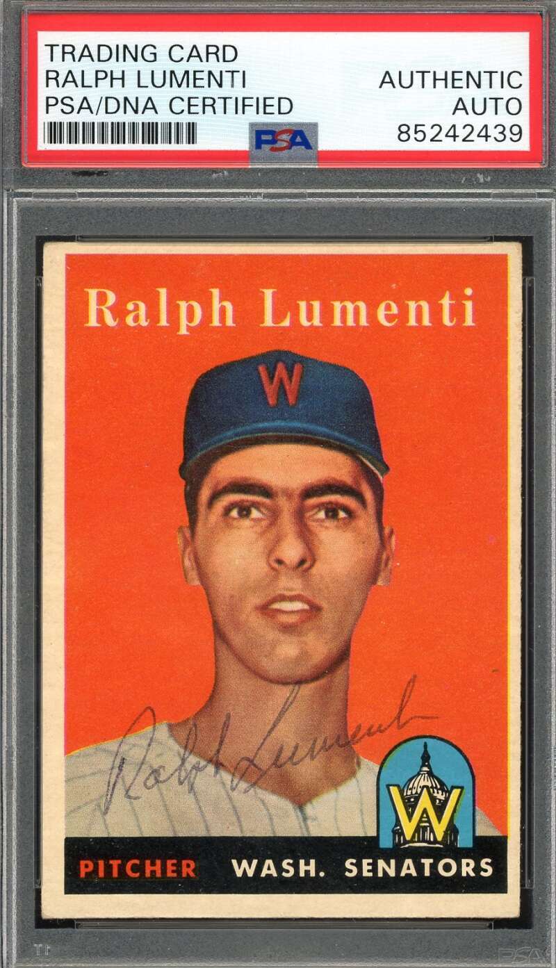 Ralph Lumenti PSA DNA Signed 1958 Topps Autograph