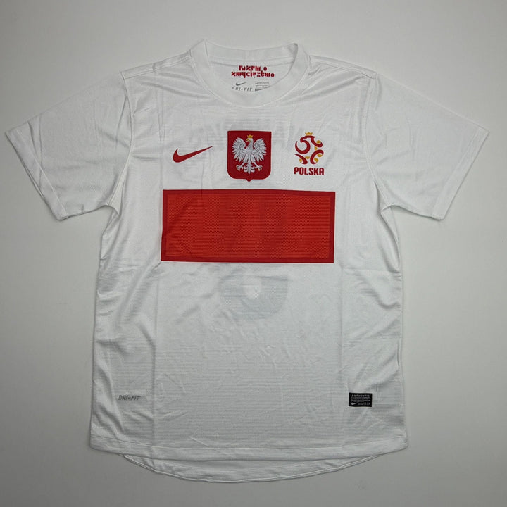 Autographed/Signed Robert Lewandowski Poland White Soccer Jersey Beckett BAS COA