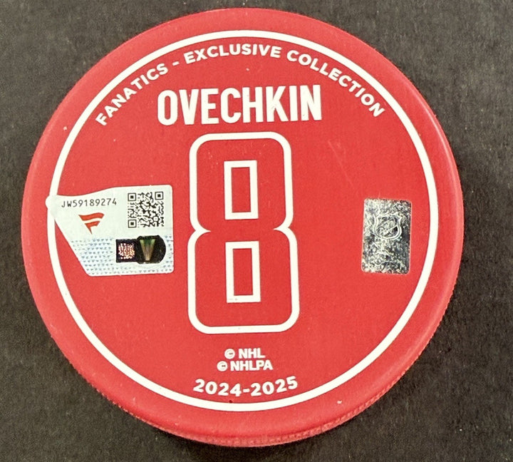 Alexander Ovechkin Signed Capitals 895 Record Goal Logo Puck Auto Fanatics Coa