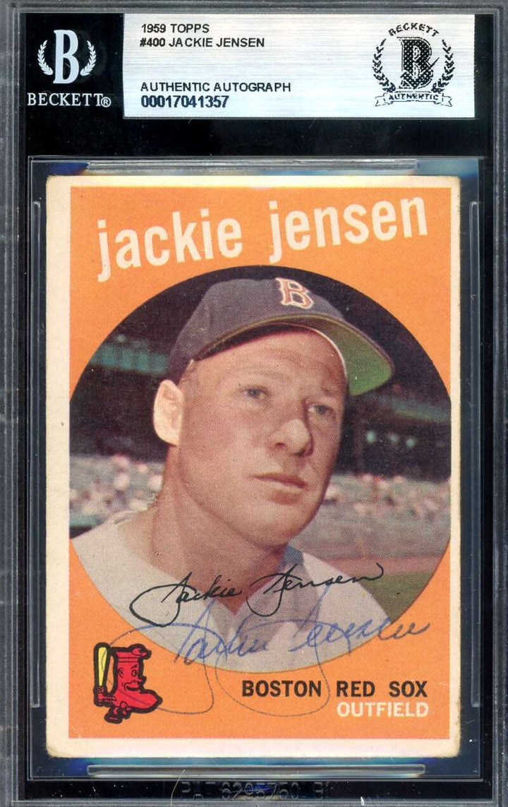 Jackie Jensen Beckett BAS Signed 1959 Topps Autograph