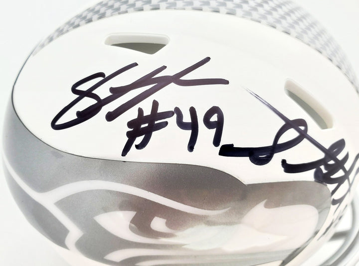 Shaquem & Shaquill Griffin Signed Seahawks White Ice Speed Mini Helmet MCS Holo