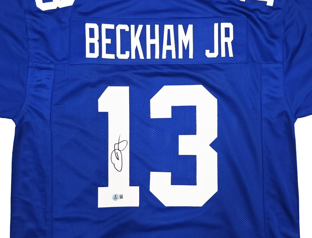 New York Giants Odell Beckham Jr. Signed Blue Jersey Beckett Wit